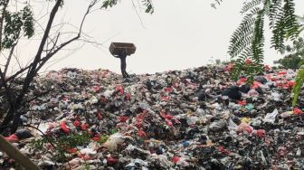 Penampakan TPS Liar di Bintara Bekasi, Gunungan Sampah Melebihi Tinggi Rumah Warga