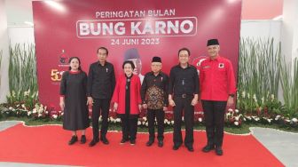 Momen Megawati Foto Bareng Jokowi, Ma'ruf Amin, Ganjar, Prananda dan Puan Usai Acara BBK 2023