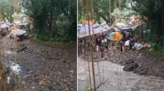 Video Detik-detik Air Bah Menerjang Karangasem Saat Upacara Ngaben di Bali