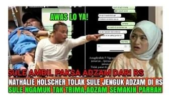 Cek Fakta: Ngamuk Lihat Kondisi Adzam, Sule Diusir Nathalie Holscher: Awas Lo Ya!