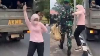 Heboh Cewek Joget Gila-gilaan Sambil Pepet Anggota TNI di Magelang, Warganet: Aku Malu Sendiri