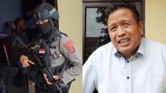 Polisi Bersenjata Kawal Pemeriksaan Bupati Muna Rusman Emba Sebagai Tersangka KPK