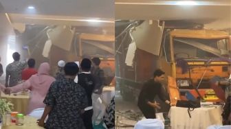 Truk Tabrak Lokasi Resepsi Pernikahan di Balikpapan, Sebagian Gedung Hancur