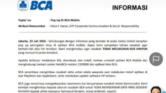 Modus Penipuan M-Banking BCA, Berikut Solusi Jika Mendapat Pop Up