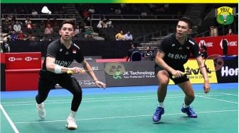 Japan Open: Ganda Putra Fajar/Rian Dikalahkan Juara Olimpiade di Semifinal