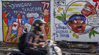 Mural Bertemakan Pemilu di Depok, dari Tulisan Jangan Terjebak Hoax hingga Tolak Politik Uang