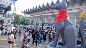 Suasana di acara Impacnation Japan Festival 2023 di Istora Senayan, Jakarta, Minggu (30/7/2023). [Suara.com/Alfian Winanto]