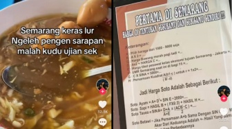 Tulisan Menu Warung Soto di Semarang Ini Bikin Ngakak, Seperti Soal Matematika