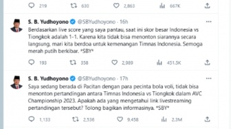 Gegara Tanya Link Live Streaming Siaran Bola Voli, SBY Trending di Twitter