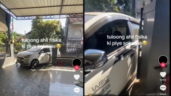 Pengendara Bingung Parkir Mobil ke Garasi, Endingnya Malah Repot Sendiri