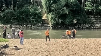 Pencarian Anak Tenggelam di Sungai Ogan Terkendala Arus Deras