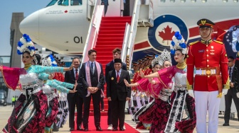 Pj Gubernur Banten Al Muktabar Sambut Perdana Menteri Kanada Justin Trudeau