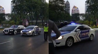 Detik-detik Mobil Patroli Polisi Terobos Rombongan KTT ASEAN: Polisi Goblok