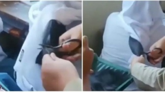 Momen Guru Potong Rambut Siswinya, Aksinya Banjir Soratan dari Warganet