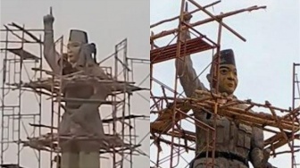 Bukan Habiskan Puluhan Miliar, Pembuatan Patung 'Tak Mirip' Bung Karno di Banyuasin Habiskan Dana Segini