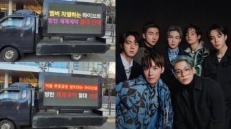 BTS Perpanjang Kontrak, Fans Kirim Truk Protes Ke HYBE: Ini Diskriminasi!