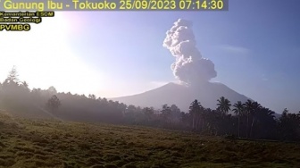 Gunung Ibu Maluku Utara Erupsi Setinggi 1,5 Kilometer