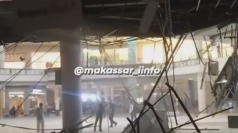 Viral Plafon Trans Studio Mall Makassar Runtuh, Rangka Baja Berserakan di Lantai