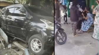 Tabrak Warung Warga saat Mengendarai Mobil, Anak Ini Marah-marah saat Divideo