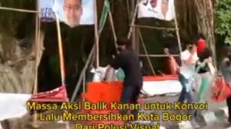 Viral Bersih-bersih Sampah Visual, Massa Robohkan Baliho Partai Dan Caleg Di Bogor