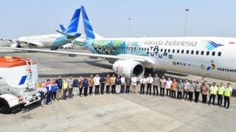 Pertamina dan Garuda Indonesia Sukses Uji Terbang Pertama Gunakan Sustainable Aviation Fuel pada Pesawat Komersial