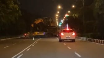 Viral Video Para Pelaku Balap Liar di Ahmad Yani Pontianak Tabrak Truk Tronton hingga Terpental