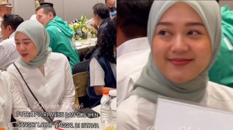 Hadiri Pengajian Gus Iqdam, Putri Cak Imin Dipuji: Mirip Anya Geraldine Pake Hijab