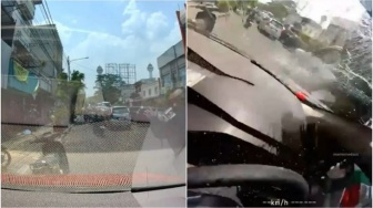 Viral Pemotor Pecahkan Kaca Mobil Gegara Ditabrak dari Belakang, Videonya Tuai Pro dan Kontra