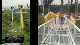 Video Viral Detik-detik Korban Jatuh dari Jembatan Kaca di Wisata The Geong Banyumas