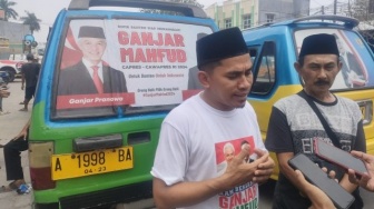 Ganjar Pranowo - Mahfud MD Dapat Dukungan dari Ratusan Sopir Angkot di Serang Banten