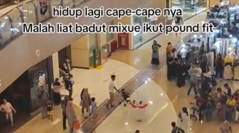 Viral Badut Mixue Ikutan Pound Fit di Mall Gemoy Banget, Warganet: Takut Banget Gelundung