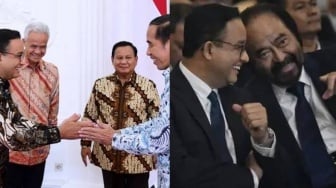 Beda Gestur Anies saat Salaman dengan Jokowi dan Surya Paloh, Lebih Tunduk ke Ketum Partai?