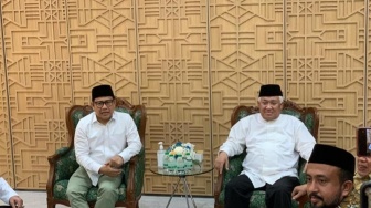 Eks Ketum Muhammadiyah Din Syamsuddin Sambangi Markas PKB, Cak Imin: Kita Harap Bantu Kemenangan AMIN