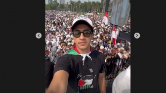 Abidzar Al Ghifari Ikut Aksi Bela Palestina di Monas, Umi Pipik Doakan Ini