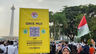 Panitia Aksi Bela Palestina di Monas Sediakan Infak Via QRIS Atas Nama MUI