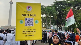 Aksi Bela Palestina di Monas: Peserta Disediakan Infak Via QRIS Atas Nama MUI