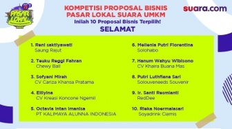 Selamat Kepada 10 Proposal Bisnis Terbaik, UMKM Pasar Lokal Volume 3 #WaktunyaUMKMPunyaSuara