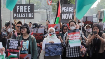 Aksi Solidaritas untuk Palestina di Kedubes AS