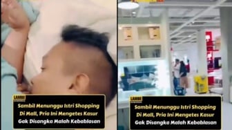 Momen Suami Ini Bikin Ngakak saat Nunggu Istrinya Belanja di Mall karena Lamanya