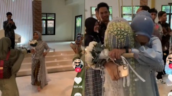 Bikin Salfok, Momen Ibu-ibu Geer Dikira dapat Buket dari Pengantin