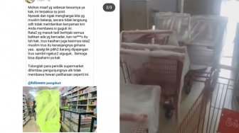 Viral Ibu-ibu Protes ke Pembeli Supermarket Gegara Bawa Anjing, Troli Langsung Diganti Baru