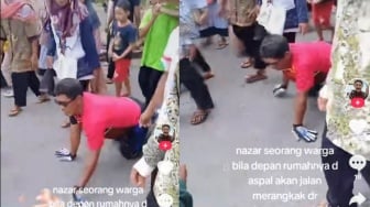 Warga Gunungkidul Merangkak Jalani Nazar Dulu usai Jalan di Desanya Diaspal