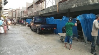 Proyek Pasar Jambu Dua Bogor Ambruk, Diterjang Hujan Deras dan Angin Kencang