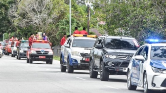 Juara Umum MTQ Riau 2023, Kafilah Bengkalis Diarak Keliling Kota