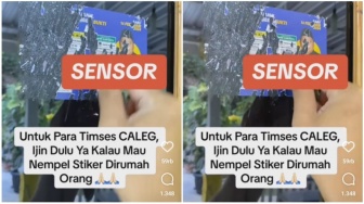 Timses Tempel Stiker Caleg Tanpa Izin, Warga Protes: Jangan Sembarang Nempel di Rumah Orang