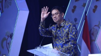Ketua Dewan Komisioner LPS, Purbaya Yudhi, memberi sambutan dalam Acara LPS Award 2023 di Hotel Fairmount, Jakarta, Rabu (6/12/2023). [Foto dok. LPS]