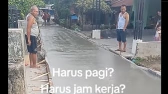 Viral Warga Keluhkan Pengecoran Jalan Dilakukan di Pagi Hari, Justru Kena Nyinyir Warganet