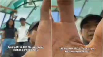 Aksi Wanita Pergoki Maling HP di JPO Stasiun Bogor Viral: Pak Ini Maling!