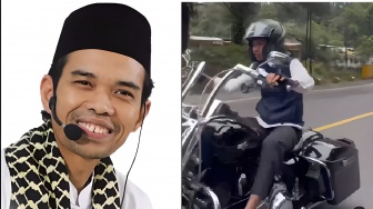 Gaya Ustaz Abdul Somad Naik Moge Harley-Davidson, Tak Cuma Jago Jadi Penceramah Saja Ternyata