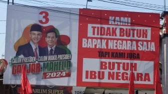 Diduga Sindir Capres Lain, Ada Spanduk Ganjar-Mahfud Bertuliskan 'Kami Juga Butuh Ibu Negara', Bikin Publik Geram